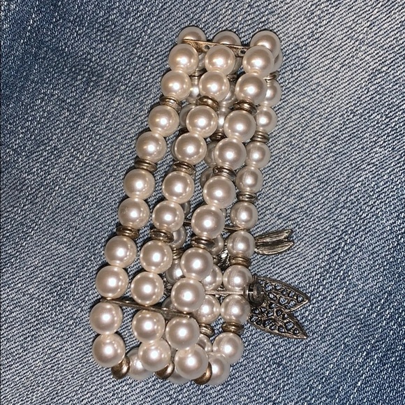 Vintage Dragonfly pearl bracelet and brooch pin - Picture 4 of 5